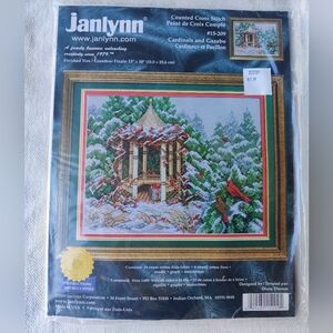Janlynn 15-209 Cardinals and Gazebo Counted Cross Stitch NOS Unopened 13" x 10"